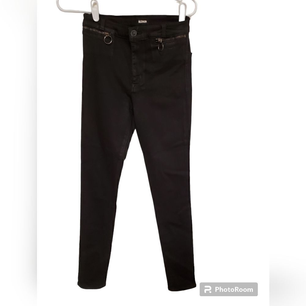 Hudson Kooper High Rise Skinny Jeans Black Size 26 Stretch